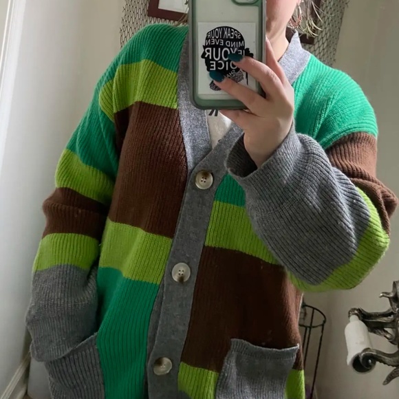 STRIPED KNIT CARDIGAN - Picture 4 of 4